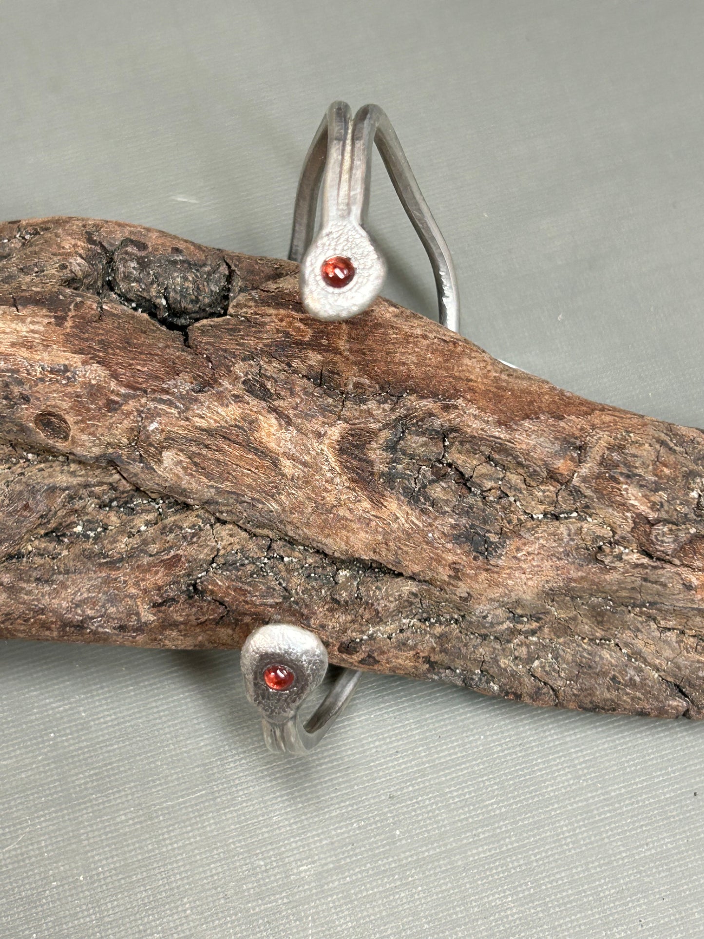 Labradorite cuff bracelet with Garnets