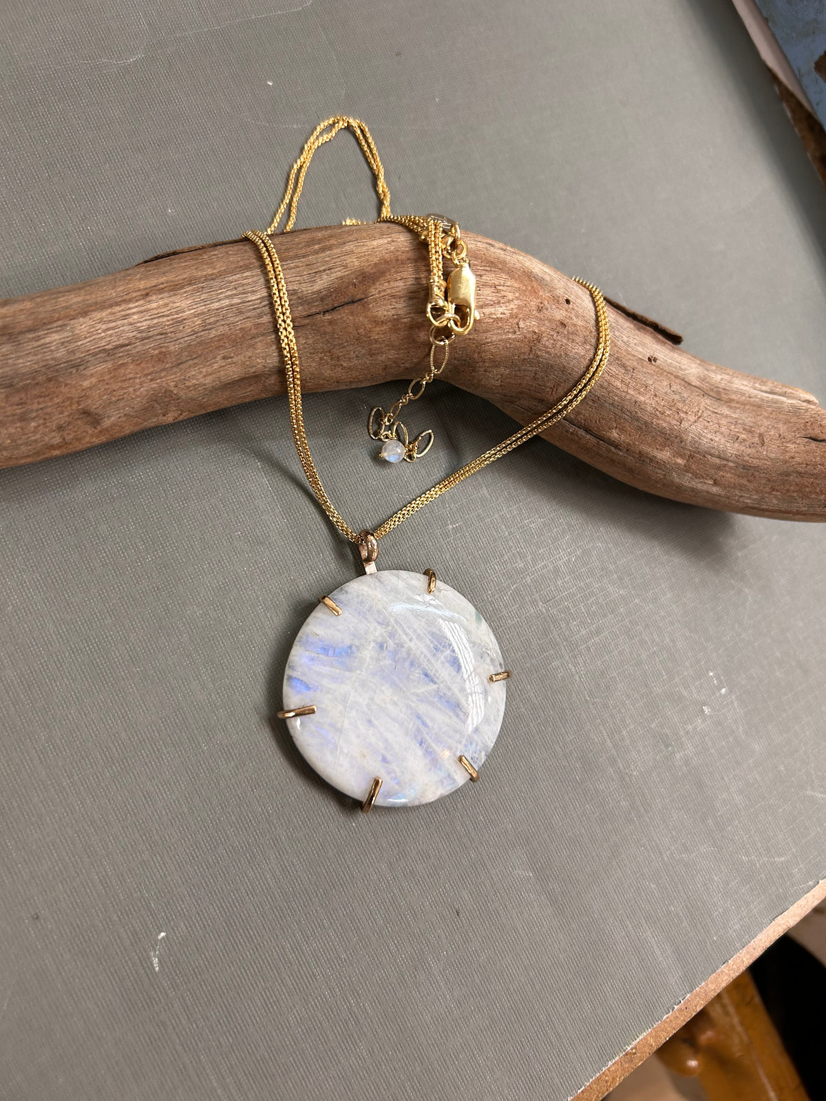 Huge Moonstone Gold necklace