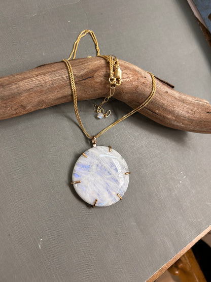 Huge Moonstone Gold necklace