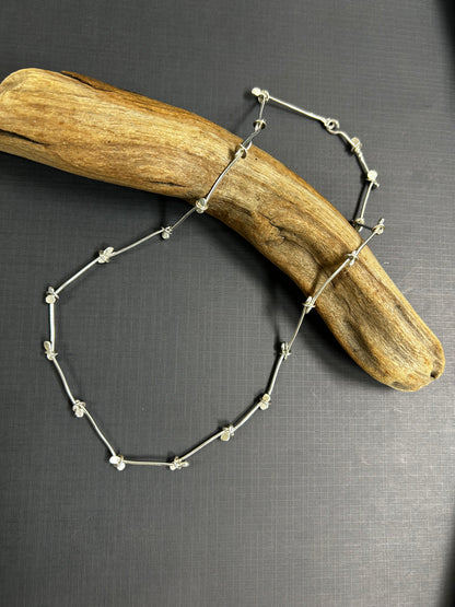 Silver links necklace- unisex