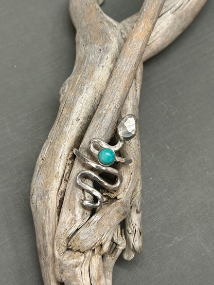 Snake ring silver and Turquoise  accent