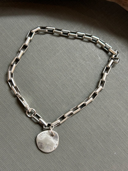 Chain and dangle bracelet-unisex
