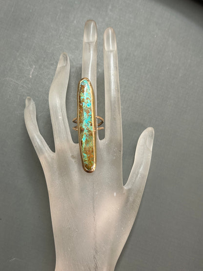 Turquoise Gold ring-Statement ring.