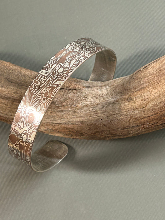Mokume cuff-silver and copper