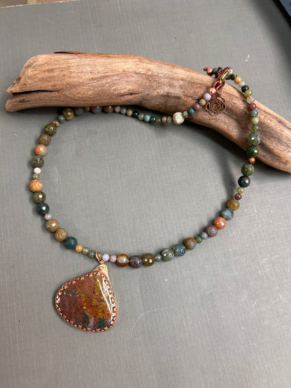 Jasper and Indian Agate necklace