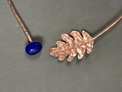 Oak leaf choker-Lapis accent