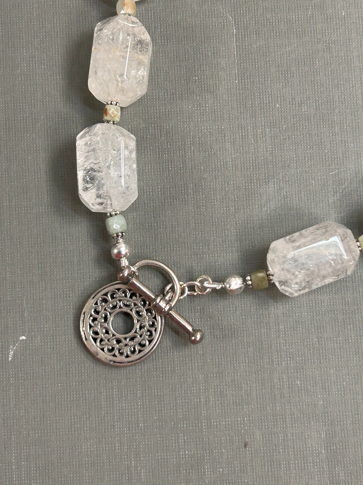 Quartz and Jade chunky necklace