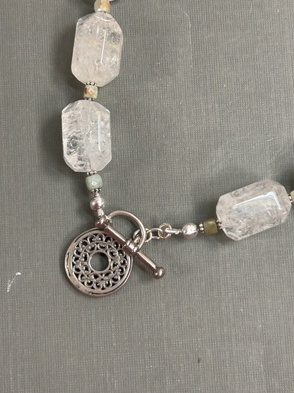 Quartz and Jade chunky necklace