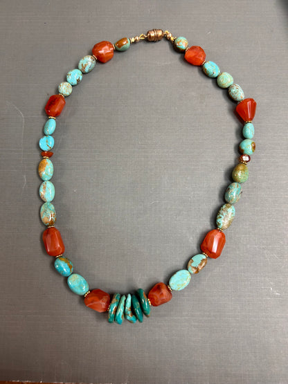 Turquoise and Carnelian necklace