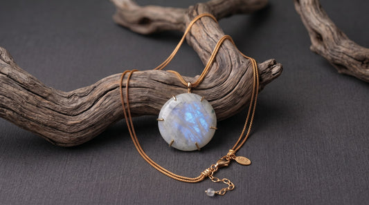 Huge Moonstone Gold necklace