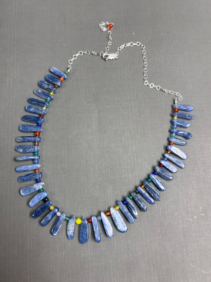 Blue kyanite colorful necklace