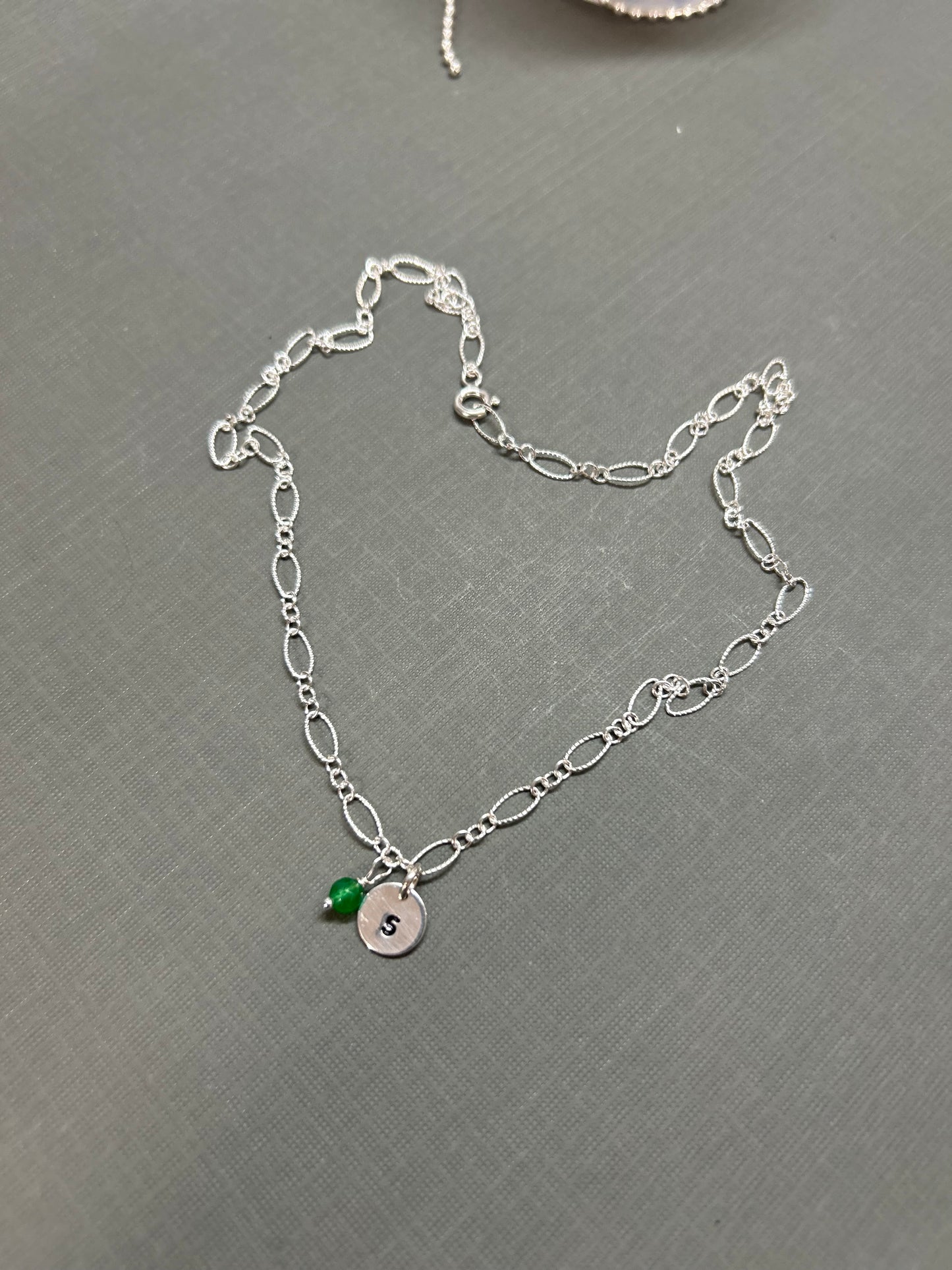 Initial necklace and Birthstone