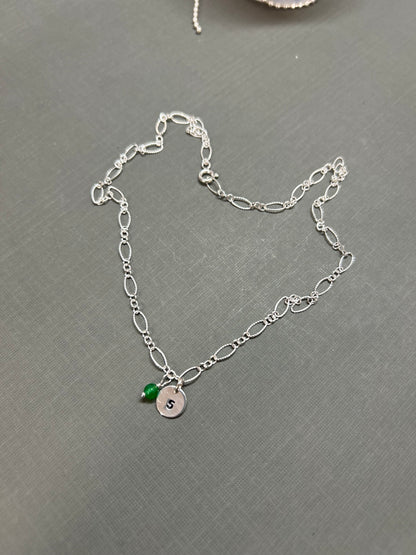 Initial necklace and Birthstone