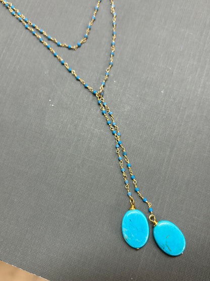 Turquoise double strand necklace