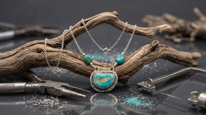 Turquoise “Fish” silver necklace