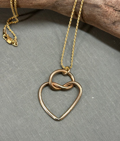 Heart and knot necklace