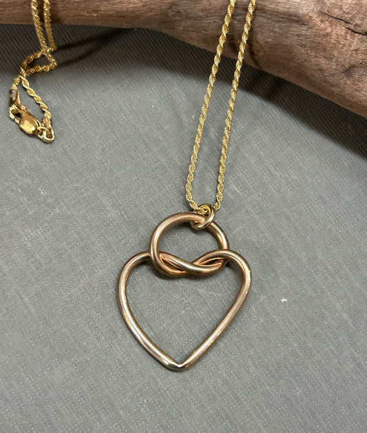 Heart and knot necklace