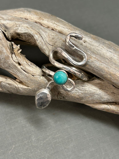 Snake ring silver and Turquoise  accent