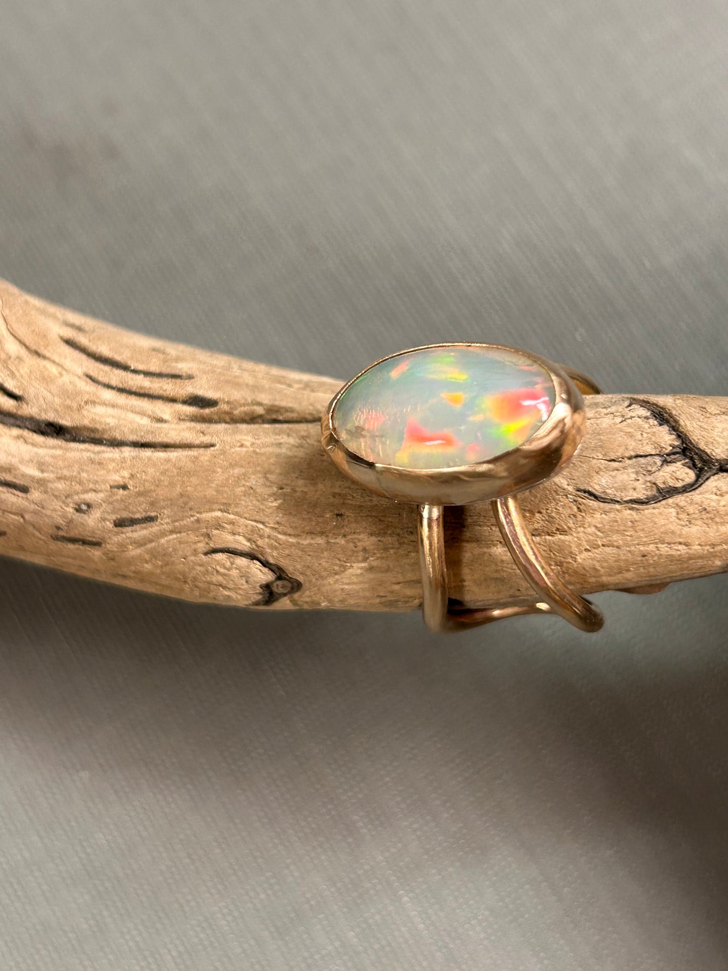 Huge Opal ring 14k gold filled