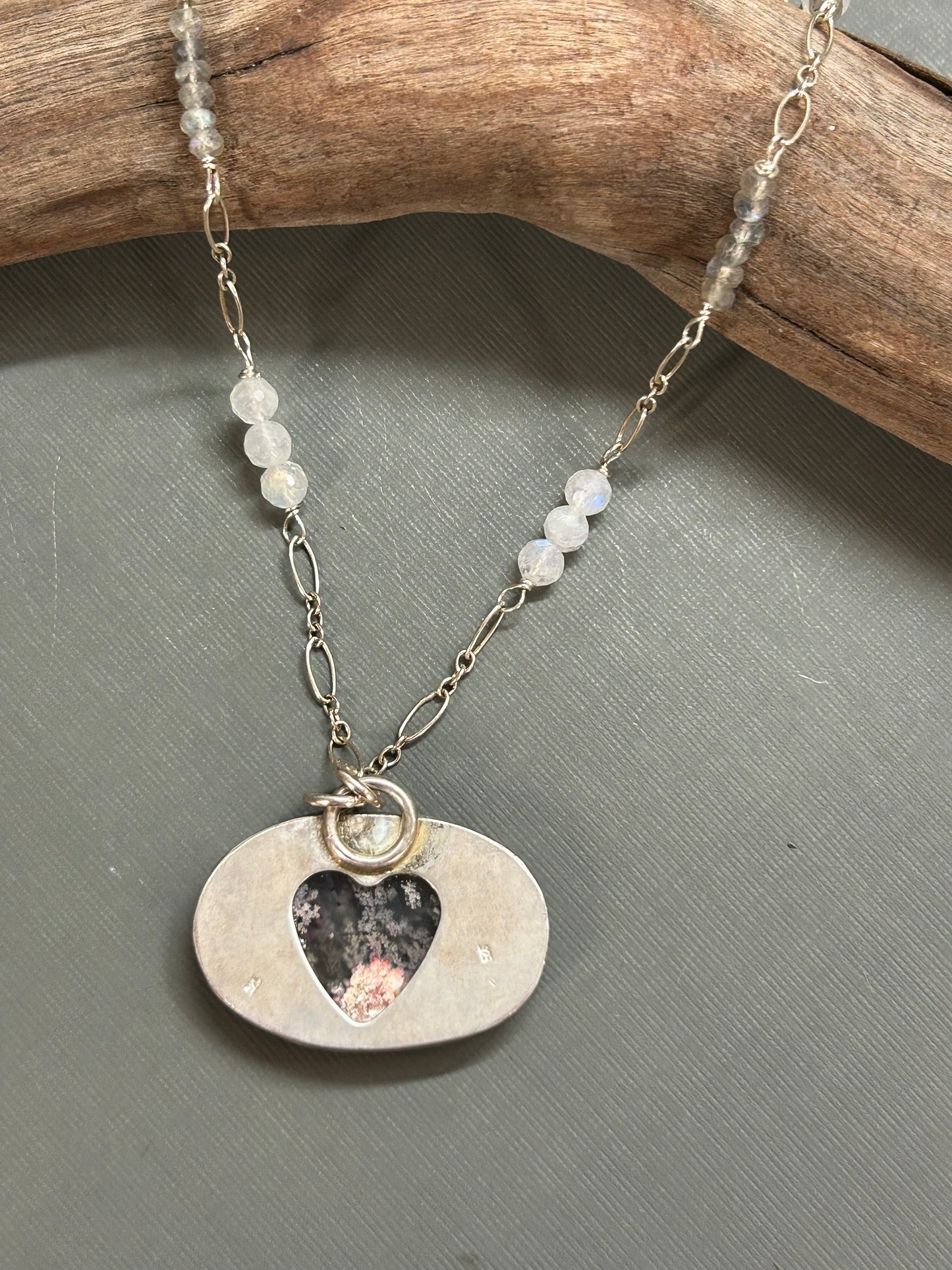 Moss Agate-Underwater scene necklace