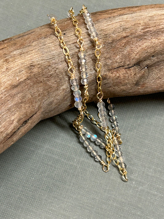 Labradorite gold bracelet/ necklace