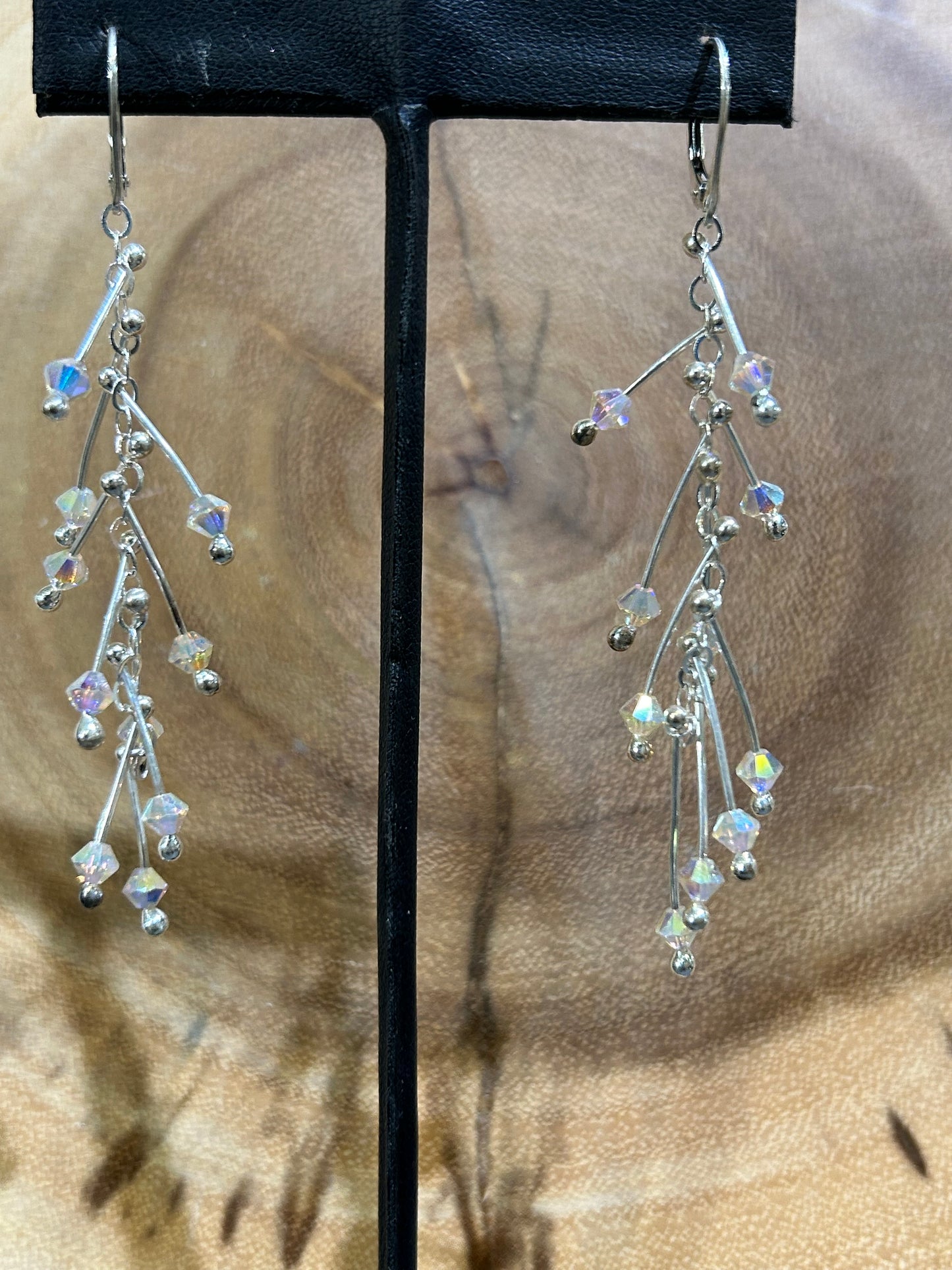 Kinetic earrings silver-diamonds