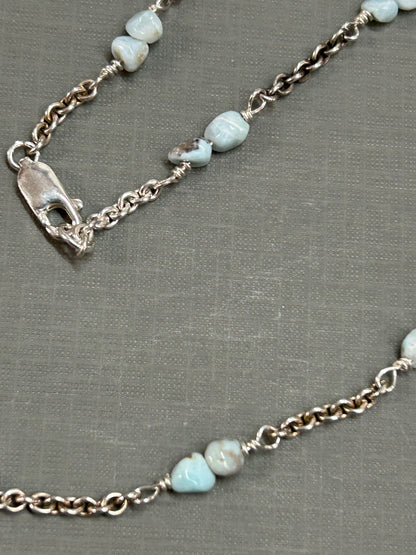 Larimar silver necklace