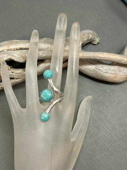 Amazonite ocean blue ring