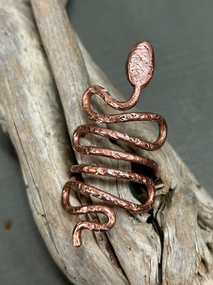 Copper snake ring