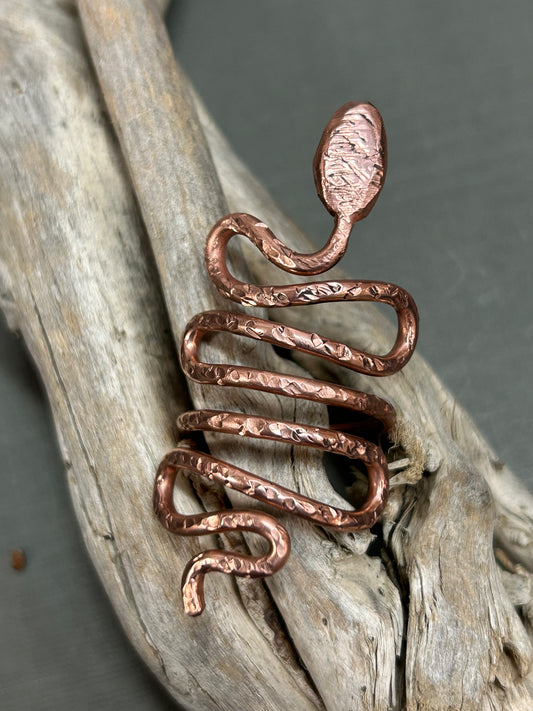 Copper snake ring