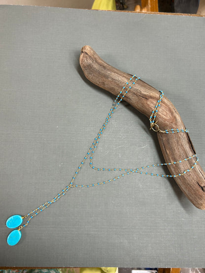 Turquoise double strand necklace