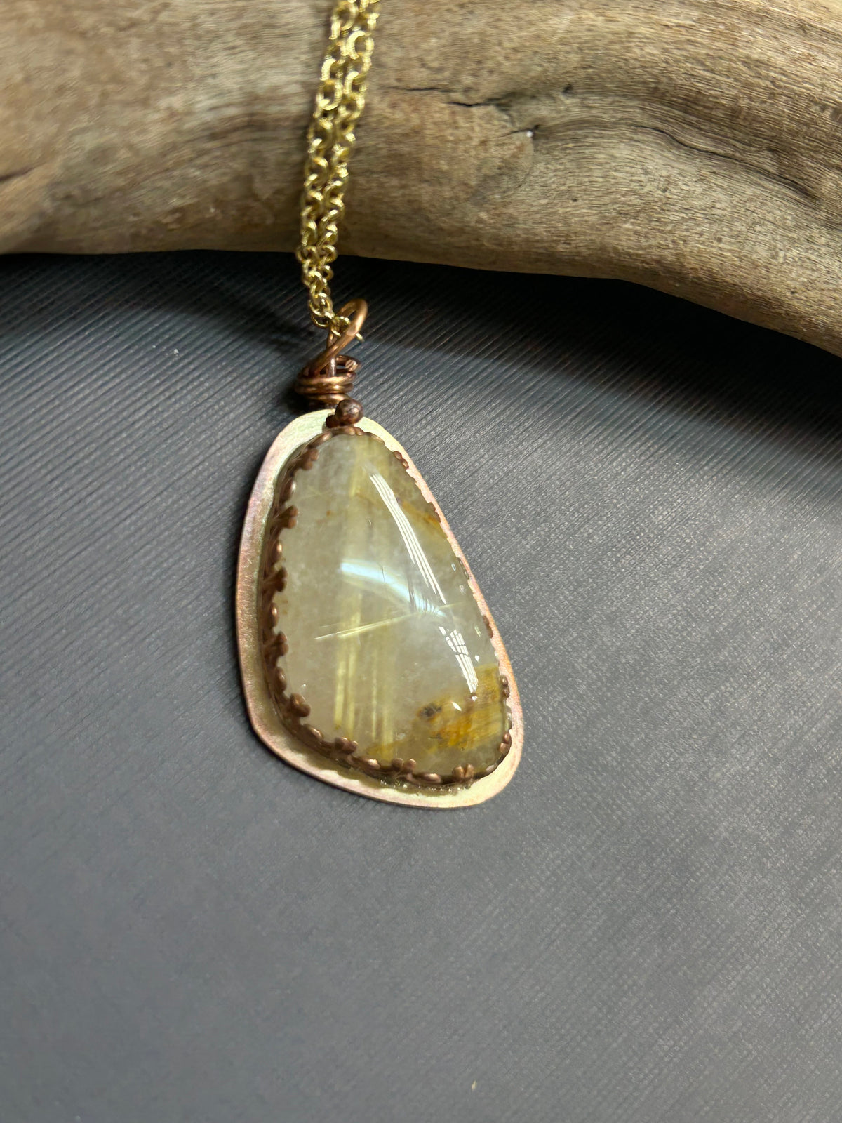 Quartz Rutil necklace-yellow