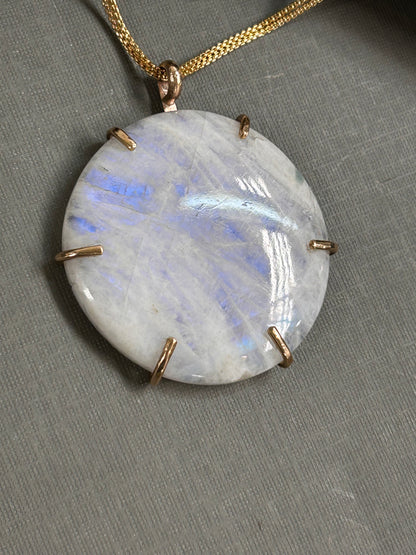 Huge Moonstone Gold necklace