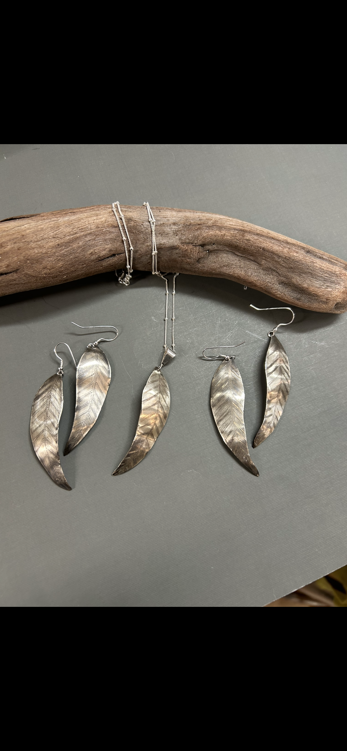 Eucalyptus  leaf earrings