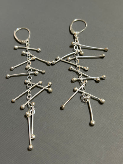 Kinetic silver earrings