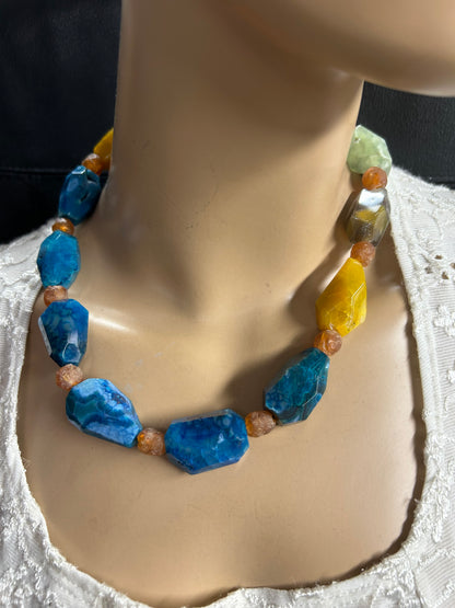 Blues Agate chunky necklace