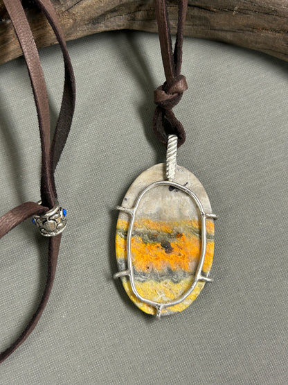Bumblebee yellow fields necklace