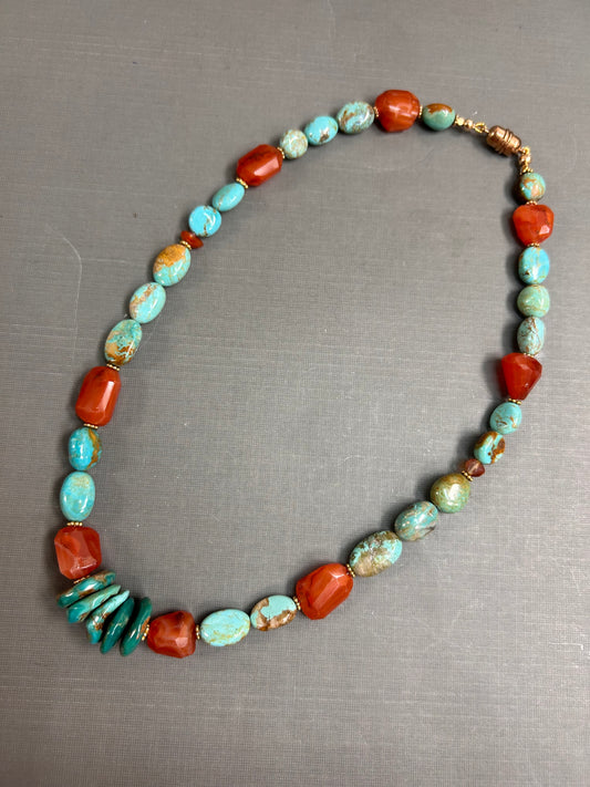 Turquoise and Carnelian necklace