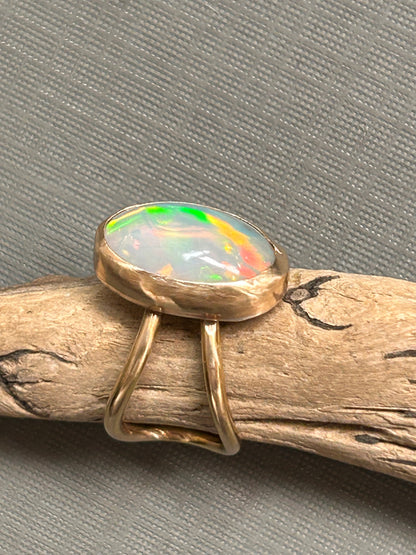 Huge Opal ring 14k gold filled