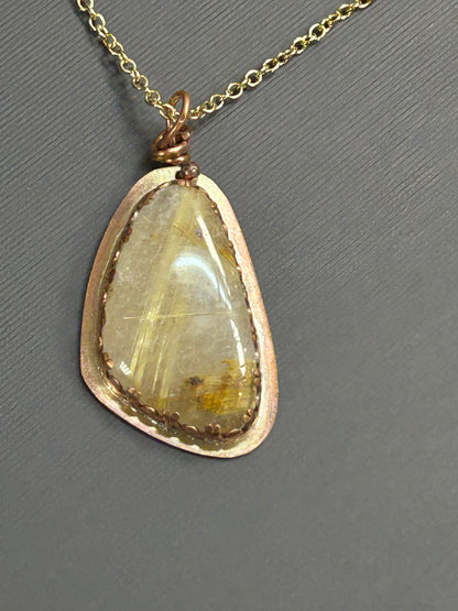 Quartz Rutil necklace-yellow
