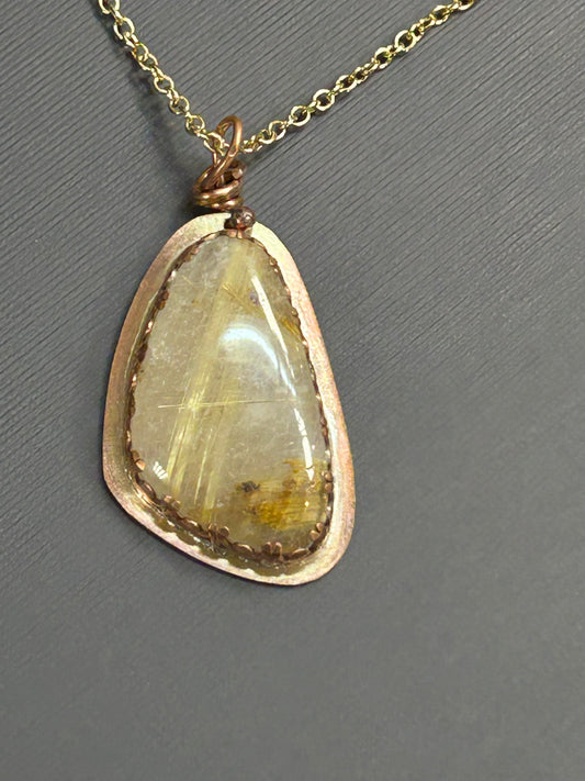 Quartz Rutil necklace-yellow