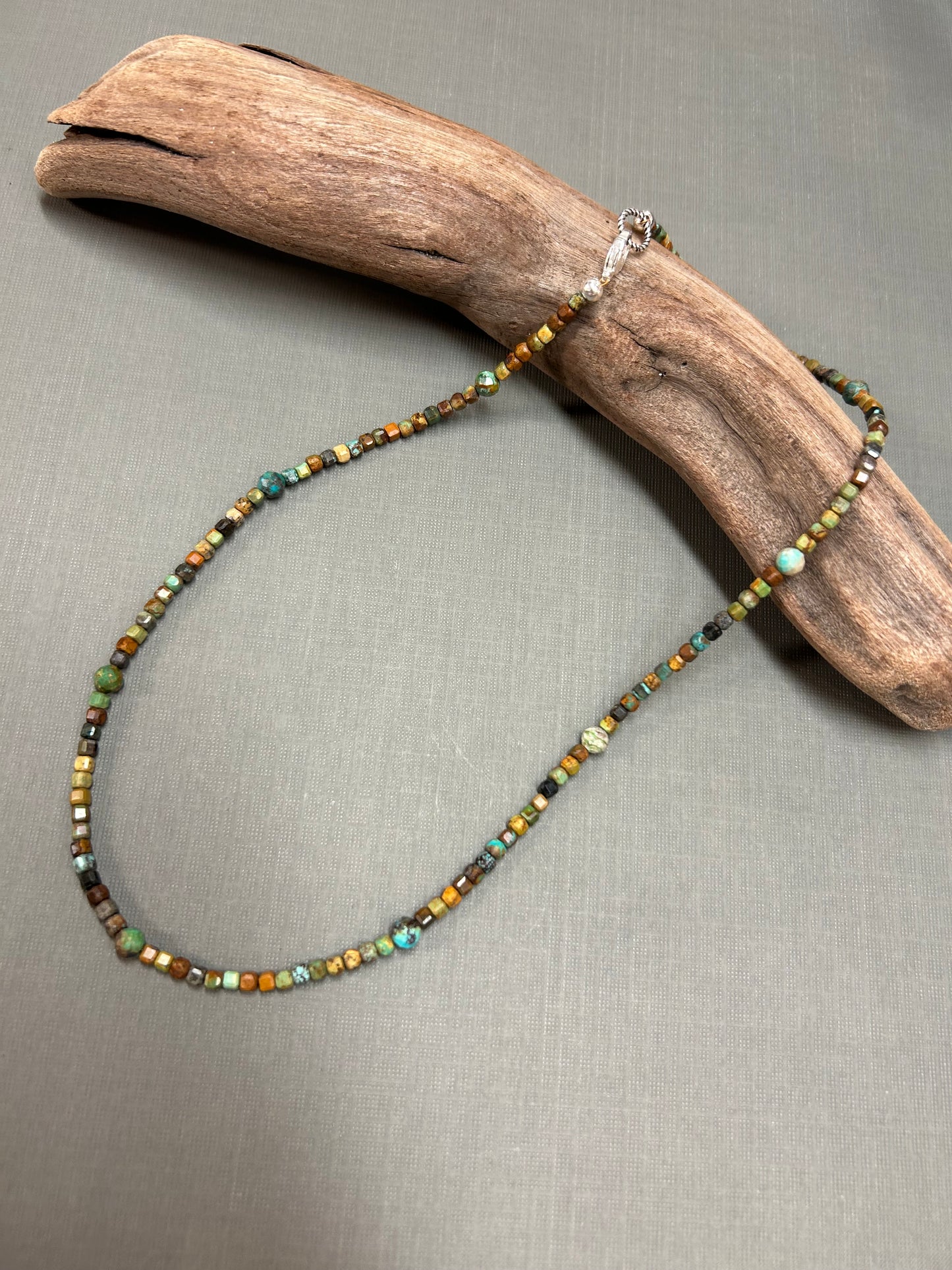 Turquoise necklace-square beads