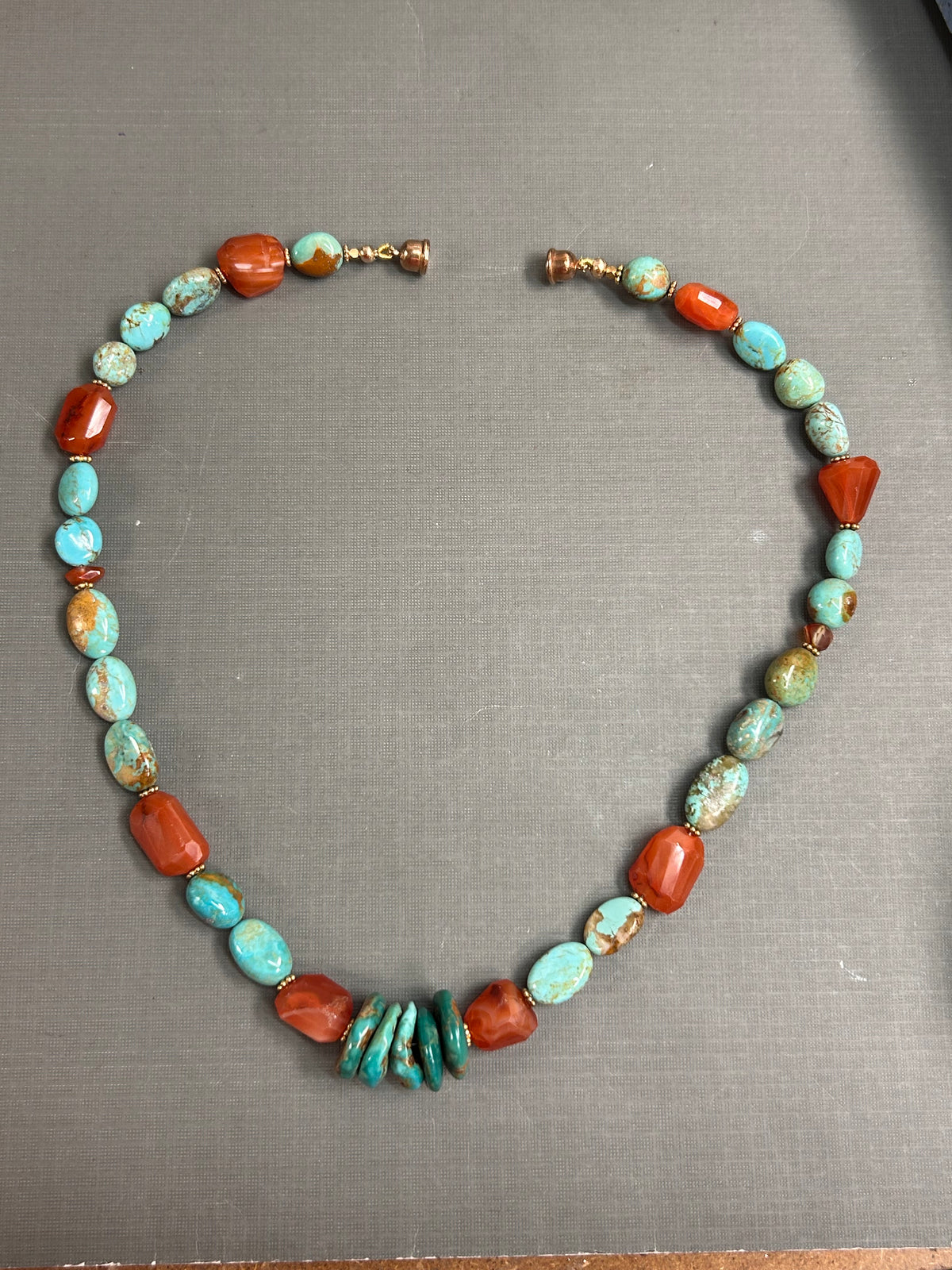 Turquoise and Carnelian necklace