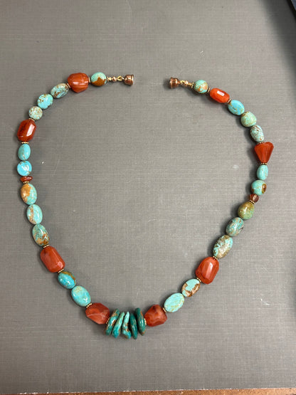 Turquoise and Carnelian necklace