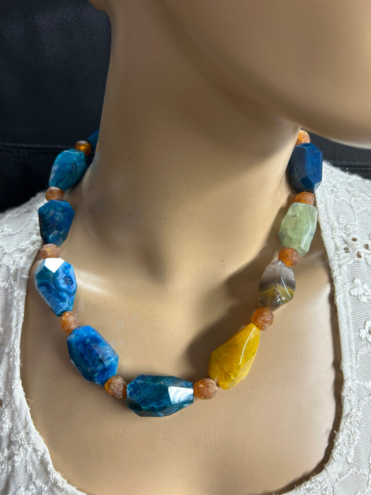Blues Agate chunky necklace