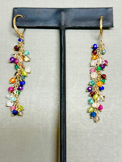 Cluster of gems earrings