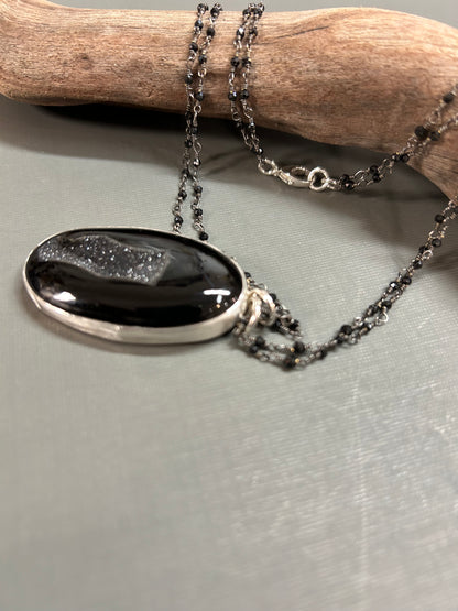 Black Onyx and Spinel necklace
