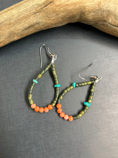 Hoop earrings- gemstones