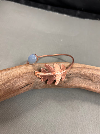 Copper Oak leaf cuff