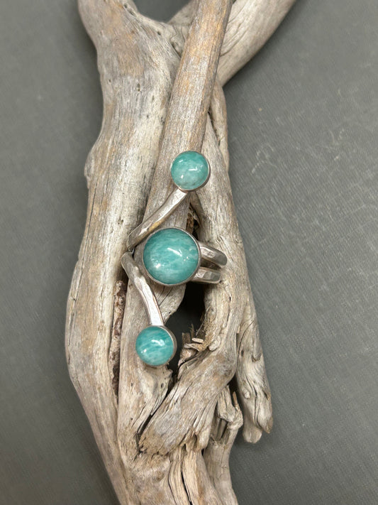 Amazonite ocean blue ring